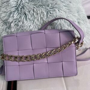 Lavender Woven Chain Strap Bag